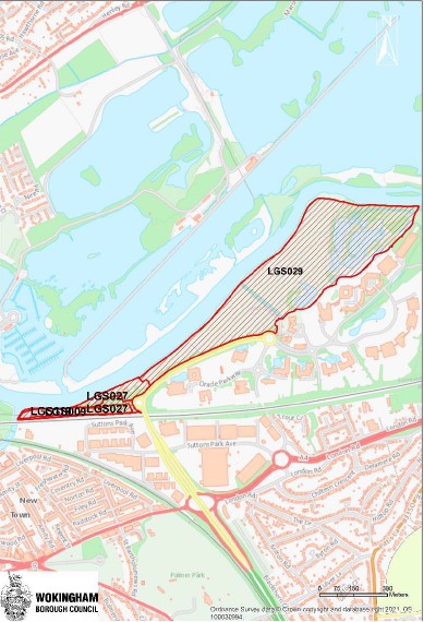 Map showing the area proposed by WBC to be Local Green Space in the Draft Local Plan